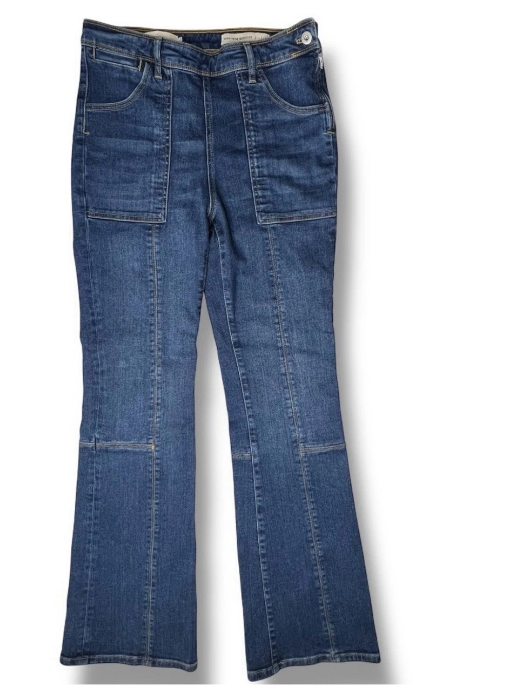 Pilcro Anthropologie High Rise Stretch Bootcut Jeans Womens 28 Patch Pocket EUC